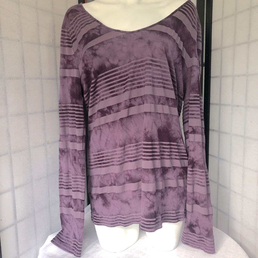 Calvin Klein Xl womens top long sleeved shirt purple color